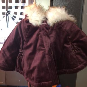 Baby winter fur poncho